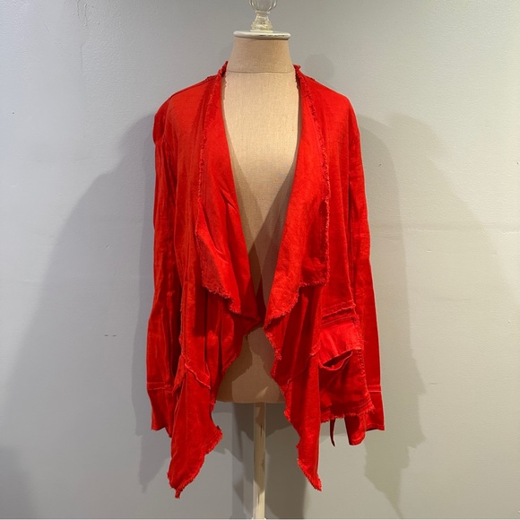 Free People Raw Femme Drape Front Jacket - Picture 1 of 5